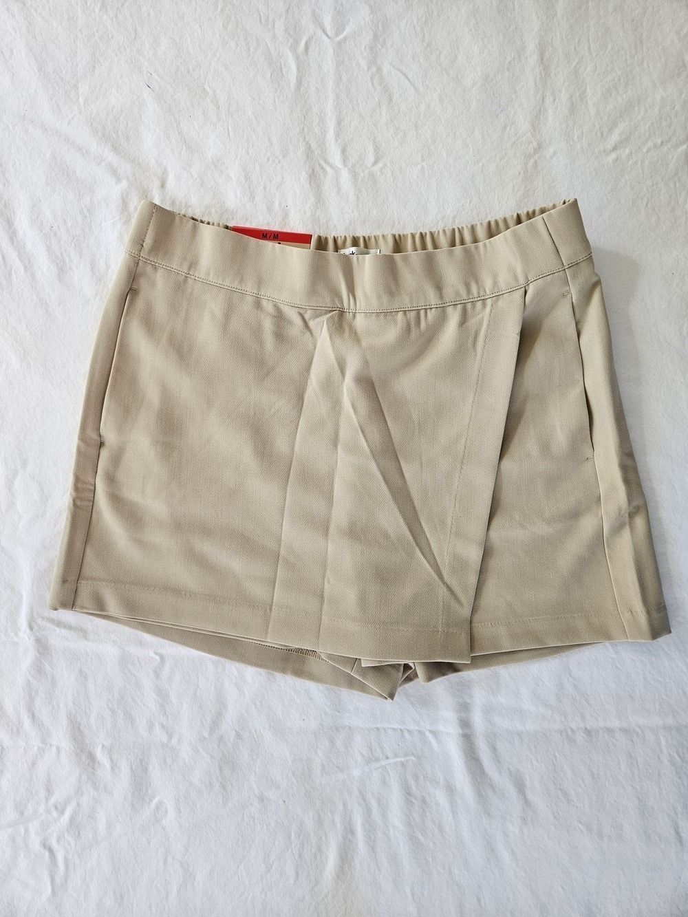 Frank & Oak Beige Asymmetrical Skort with Built-In Shorts NWT Size Medium